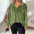 thumbnail image 2 of WRKEKC Womens Velvet Jacket Hooded Solid Color Casual Button Front Long Sleeve Drawstring Waist Winter Blazer, 2 of 4