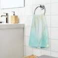 thumbnail image 6 of 2 Pcs Hand Towel Set Aqua White Marble Cotton Absorbent Soft Face Towels Bath Towels for Bathroom Kitchen Shower Hotel Decor 16"x28", 6 of 8