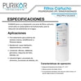 thumbnail image 2 of Filtro Cartucho de Polipropileno Purikor PKCPP4.5X20X5 para reducción de Sedimentos del agua, 2 of 3