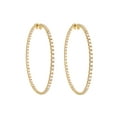 thumbnail image 2 of Rachel Koen Inside Out Diamond Hoop Earrings 14K Yellow Gold 2.98cttw 2 inches, 2 of 5