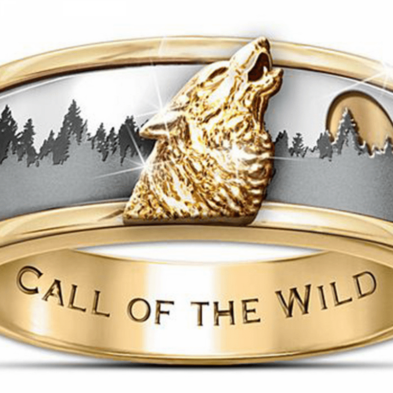 Mens Wolf Ring Jewelry Stainless Steel Ring Viking Ring Wizard Warrior Hunter Wolf Head Rings Gift for Men ring size 9