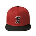 thumbnail image 2 of Daxton Classic Snapback Old English A to Z Numbers Initials Flat Bill Visor Cap-Red Black Hat, Letter X, 2 of 3