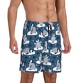 thumbnail image 2 of Wukai Snow Penguin Men’s Short Pajama Pants With Pockets Soft Sleep Pj Shorts for Men-Small, 2 of 6