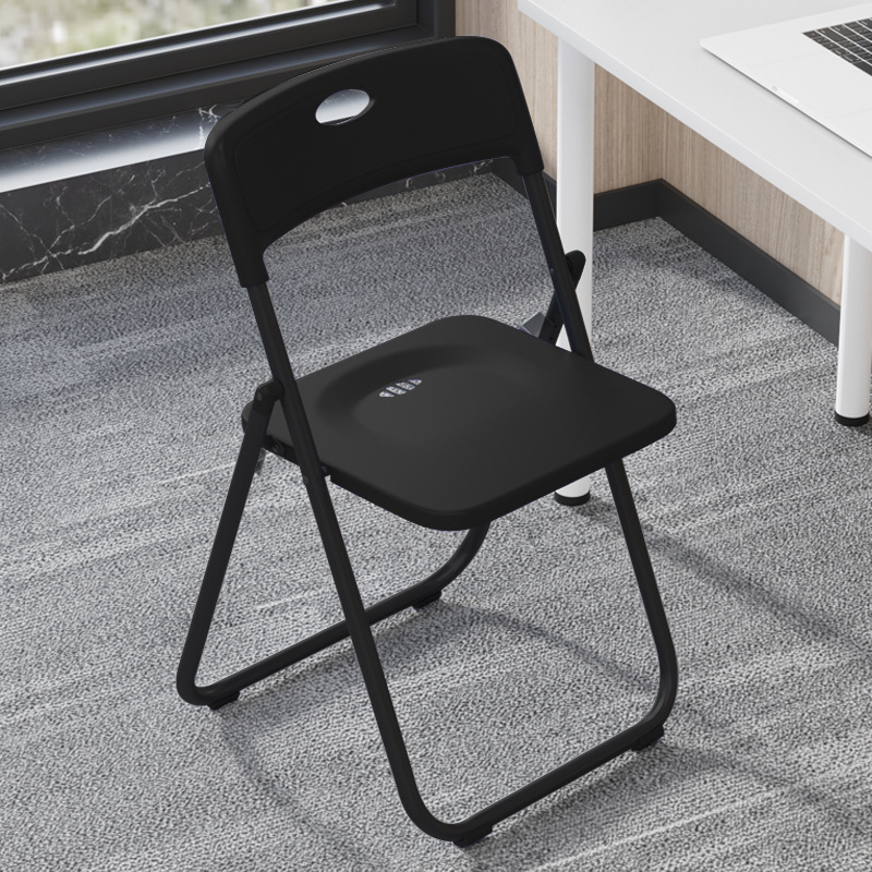 Harigal Black Plastic Folding Chairs, Heavy Duty, 6-Pack, Reinforced Metal Frame, 330 lbs Capacity, Indoor & Outdoor Use