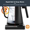 thumbnail image 3 of 1L Stainless Steel Electric Kettle with Temperature Control, Gooseneck Spout, 24-Hour Keep Warm Function, Electric Kettle with Temperature Display, 1200W, Black, 3 of 5