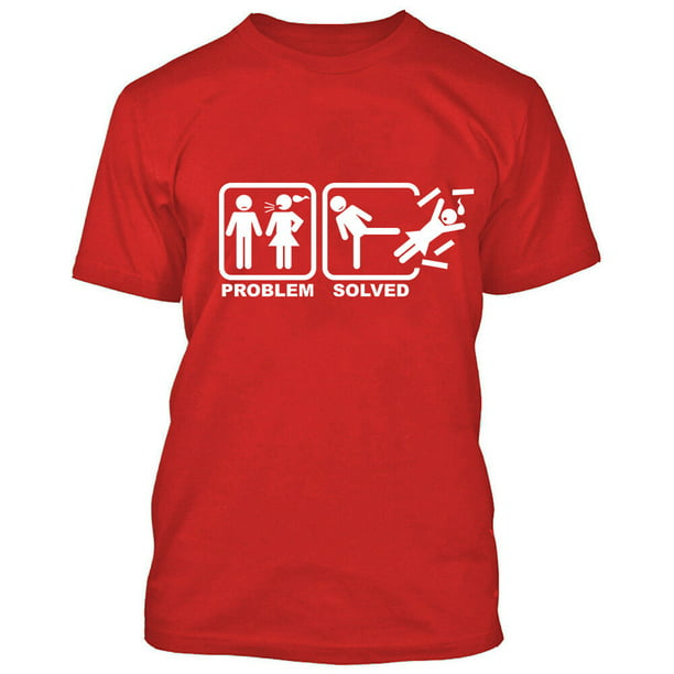 Weigeren Serie van Bezighouden Problem Solved Marriage Funny T-Shirt Party Outfit Color Red Large -  Walmart.com