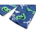 thumbnail image 4 of Beezizac Boys 2-Piece Pajamas - Blue Bats Ghosts Pumpkins Print Long Sleeve Notch Collar Button Soft PJs Size 10, 4 of 7