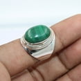 thumbnail image 2 of Fine Silver Malachite Ring for Women Handmade in Jaipur, 2 of 4