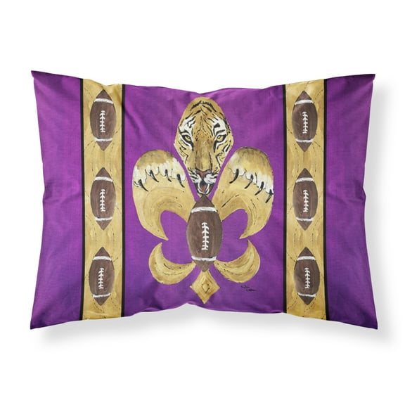 Tiger Football Fleur de lis Fabric Standard Pillowcase