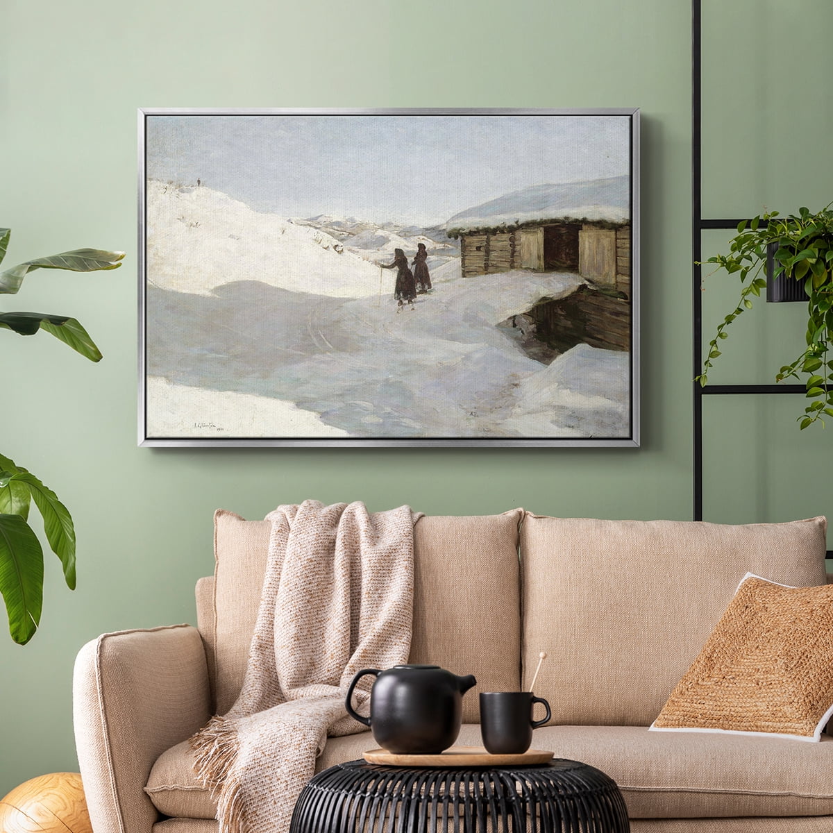 Vintage Landscape-CCLXXII By Wexford Home Framed in Silver Wood Gallery Wrapped Canvas 25 in. x 37 in.