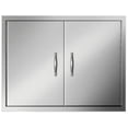 thumbnail image 2 of Outdoor Kitchen Doors, Weatherproof 304 Stainless Steel BBQ Access Door, 30.5" W x 21" H Double Access Door, Flush Mount for Outdoor Kitchen and BBQ Islan Sliver, 2 of 9
