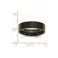 thumbnail image 6 of Stainless Steel 6mm Black IP-plated Brushed Flat Band Size 6.5, 6 of 7