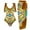 Brown, variant on WREESH Womens One Piece Swimsuits Beach Cover Ups Fashion Retro Print Tight Fitting Bikini Swimsuit Chiffon Overskirt Suit Sleeveless Bathing Suits Blue