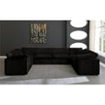 thumbnail image 3 of Maklaine Contemporary Black Velvet Down Filled Modular Sectional Sofa, 3 of 8
