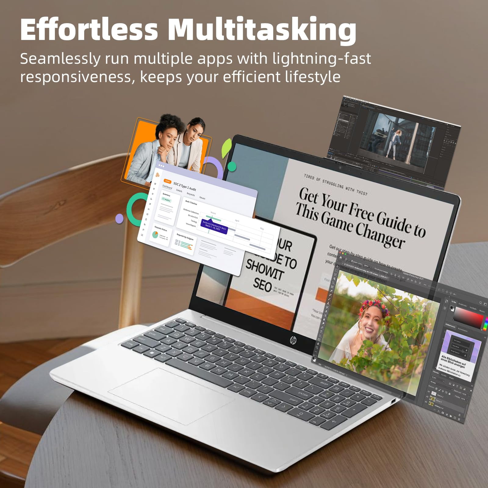HP 15.6-inch Business Laptop Computer - w/Microsoft Office Lifetime & Free CD/DVD Drive - 15.6" HD Touchscreen - Intel i3 1215U - Wi-Fi 6E -Win 11 Pro(32GB RAM | 1TB SSD)
