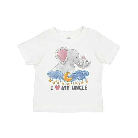 

Inktastic I Love My Uncle Cute Elephants with Moon and Stars Gift Toddler Boy or Toddler Girl T-Shirt