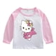 thumbnail image 4 of Hello Kitty Hit Color niños Casual algodón de manga larga chica estampado de dibujos animados patrón cuello redondo camisa de fondo camiseta de bebé, 4 of 5