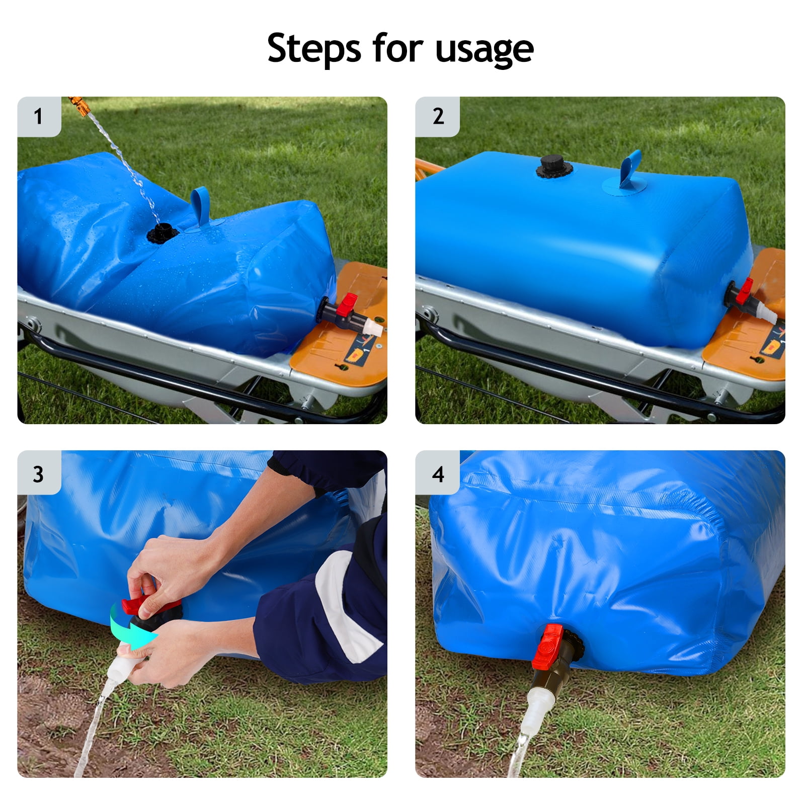 FIMEI 63 Gal Collapsible Water Bladder Tank 240L Water Storage Bladder, High-Density PVC, Blue