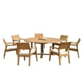 thumbnail image 4 of Grade-A Teak Dining Set: 7 Seater 8 Pc: 72" Round Table And 7 Vellore Stacking Arm Chairs Outdoor Patio WholesaleTeak #51VL1708, 4 of 6