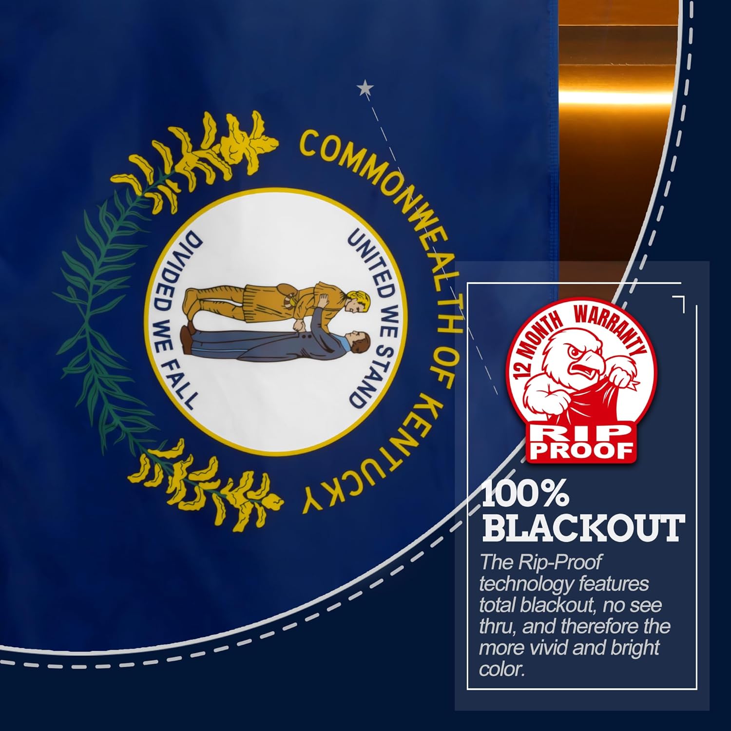 Anley Rip-Proof Double Sided 3-Ply Kentucky State Flag 3x5 Foot - Kentucky KY Flags