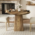 thumbnail image 5 of Tribesigns 31.5-Inch Round Dining Room Table for 2-4, Farmhouse Kitchen Dinner Table with Square Base for Dining Room, 5 of 7