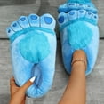 thumbnail image 2 of Mepaouo Womens Furry Monster Adventure Slippers Men's Big Feet Novelty Warm Winter Funny Indoor Shoes, 2 of 5