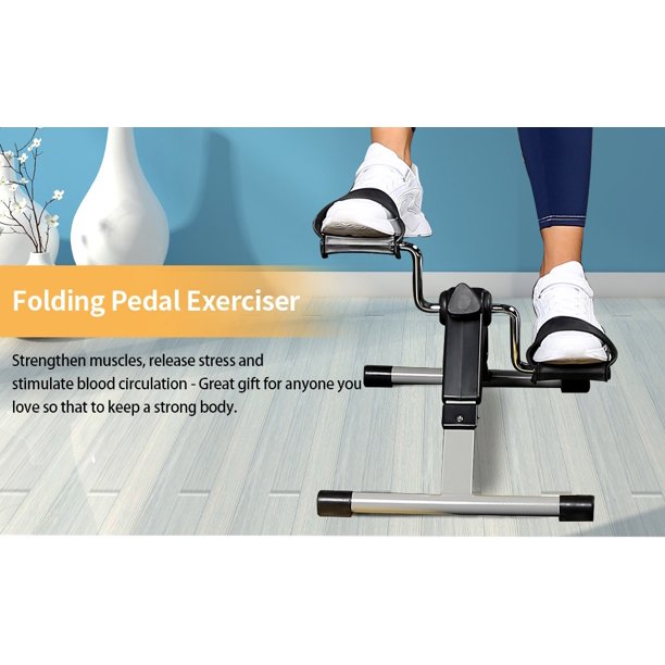 Under Desk Folding Pedal Exerciser with LCD Display,Leg Exerciser with