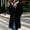 Black, variant on IUYRTFE Women's Double Breasted Long Overcoat Lapel Collar Knee Length Casual Winter Coat with Pockets