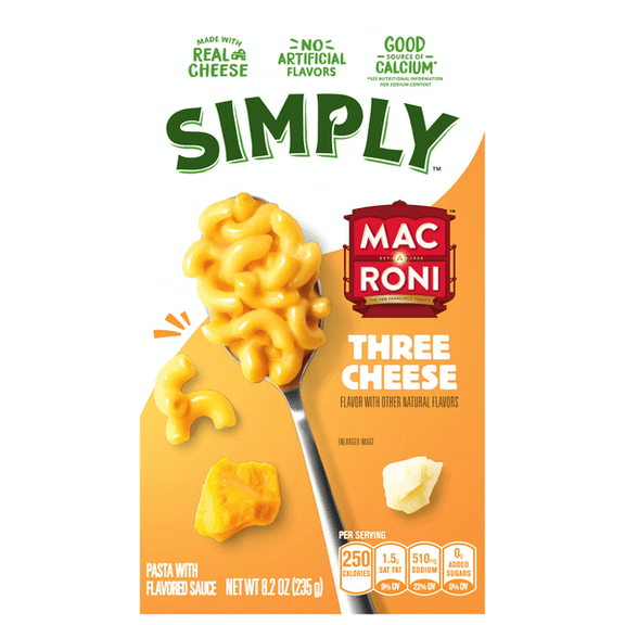 Simply™ Mac-A-Roni™ Three Cheddar Macaroni and Cheese Pasta Box