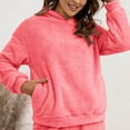 thumbnail image 2 of tarylea Hoodies for Women Plush Sweatshirt Solid Color Long Sleeve Pullover with Pocket Casual Loose Winter Warm Sleepwear Homewear Tops, 2 of 6