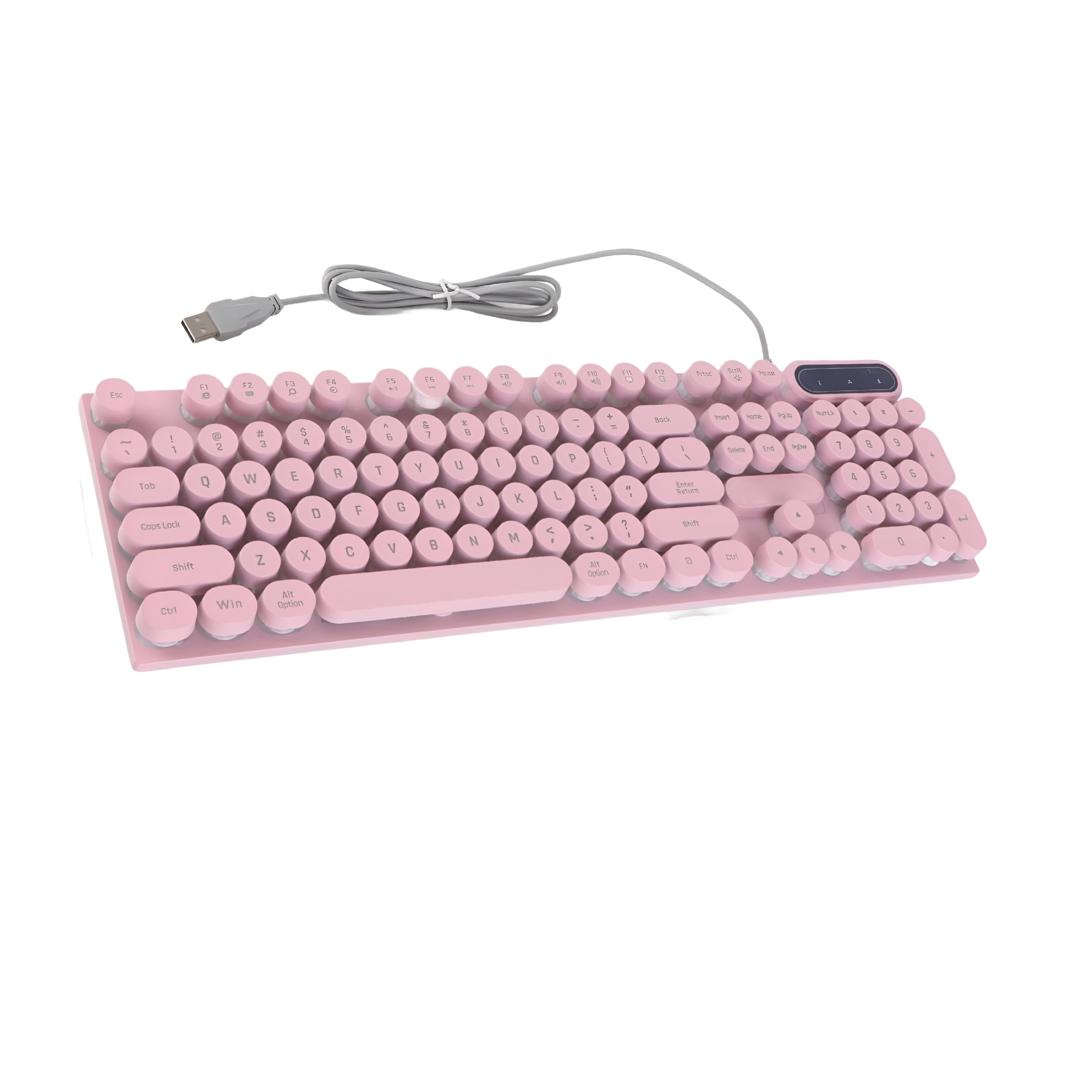 GJX 104-Key Wired Gaming Keyboard,Backlit,Ergonomic,Foldable,Ergonomic Keyboard for Desktop&Laptop Gamers,Pink Keyboard