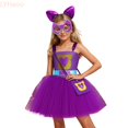 thumbnail image 2 of LYHaoo Kids Girls Halloween Tulle Dresses with Headband and Bag 4PCS Set Performance Party Outfits(6-7 Years), 2 of 7