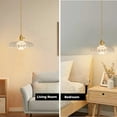 thumbnail image 6 of JOPESO Pendant Light Plug In Vintage Hanging Lamp Clear Flower Glass for Kitchen Island, Bedroom, Dining Room, 6 of 9