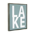 thumbnail image 3 of Stupell Lake Phrase Turquoise Letters Landscape Painting Gray Floater Framed Art Print Wall Art, 3 of 9