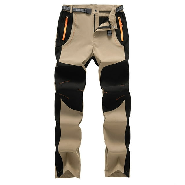 Leodye Pantalon de Travail à la Mode et Confortable pour Hommes Cargo Tactique Ripstop Imperméable Léger pour Randonnée en Plein Air avec Poches Kaki m(m)