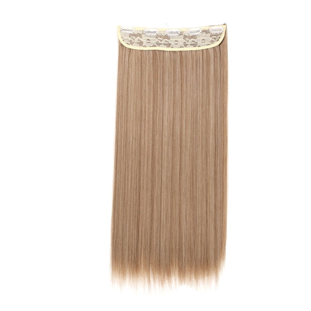 yeacher 23.6-Inch Seamless Straight Hair Extensions with 5 Clips, Natural Look, Tangle-Free, High-Temperature Fiber, Easy to Wear and Maintain, Multiple Colors Available