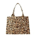 thumbnail image 2 of Time and Tru Women's Elevated Canvas Tote Bag Leopard Wild & Free, 2 of 4