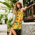 thumbnail image 2 of Lsque Colorful Vegetables Pattern Summer Dresses for Women – Sleeveless T-Shirt Swing Sundress, Perfect for the Beach and Casual Days, 2 of 7