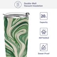 thumbnail image 4 of 11oz Stainless Steel Tumbler with Straw, Double Wall Insulated Travel Tumbler Green and White Swirling Lines, 4 of 8