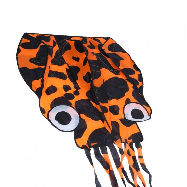 Gupbes Orange Spots Rainproof Fine Workmanship Single Line Octopus Kite, Easy To Carry Octopus Kite, Outdoor Fun Toy For Children Kid