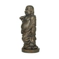 thumbnail image 5 of 11" x 23" Brown Polystone Meditating Buddha Sculpture with Engraved Carvings and Relief Detailing, by DecMode, 5 of 7