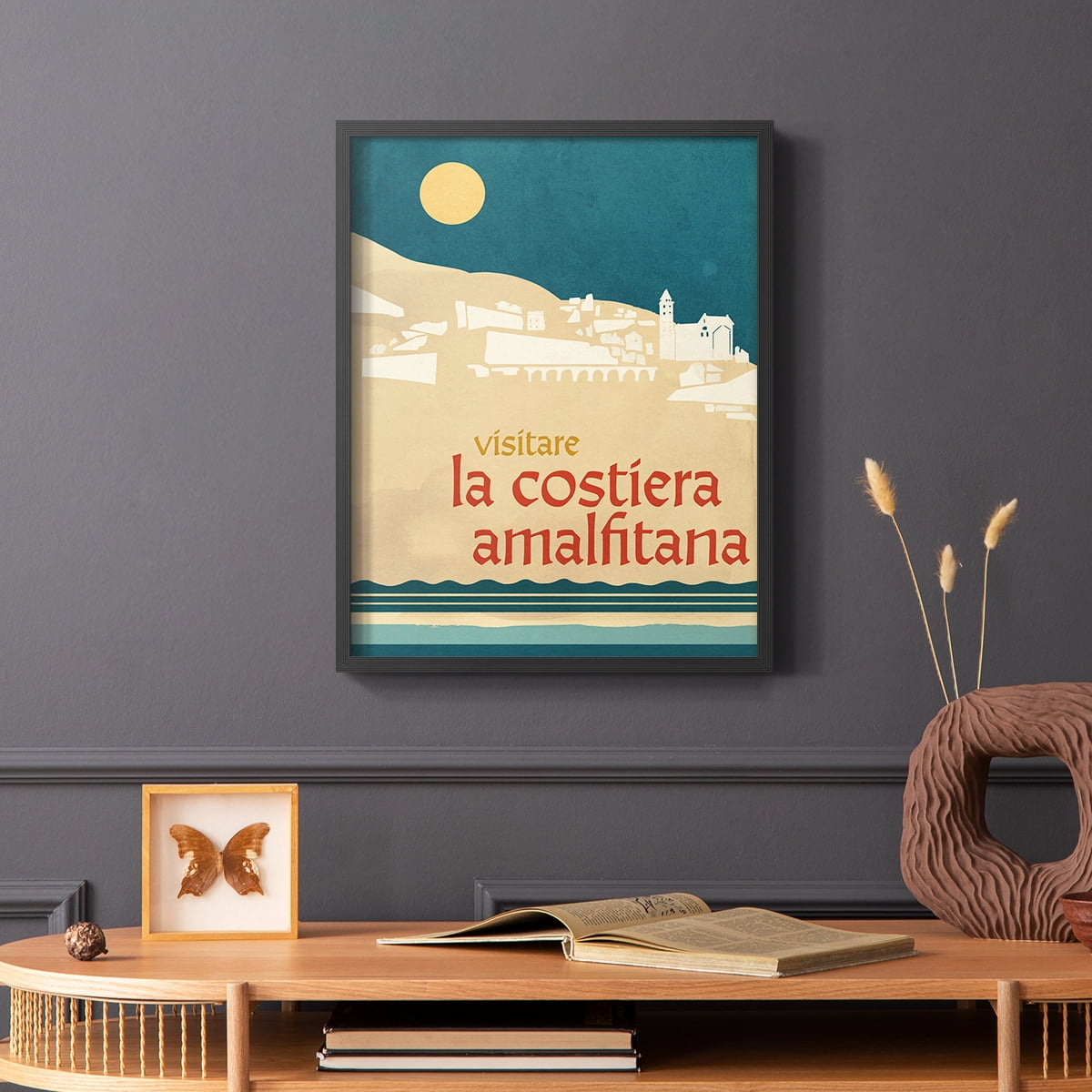 Summer Abroad IV Framed Print in Black Solid Wood Framed Print No Nail Hanging