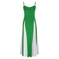 thumbnail image 5 of ZQUUVOU Women's Spaghetti Strap Dress Contrast Color Stitching Suspender Dress Green, 5 of 6