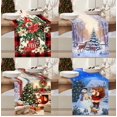 thumbnail image 2 of Camino de mesa navideño, adornos de nieve de bosque, Papá Noel, enanos, mantel rojo de Navidad, decoración de mesa, decoración de fiesta, 2 of 4