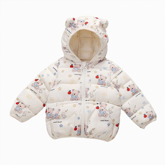 newwalpole Toddler Baby Boys Girls Winter Coats Jacket Warm Clothes for Kid Thick Ears Hoodie Velvet Snowsuit(Red,18-24 Months)