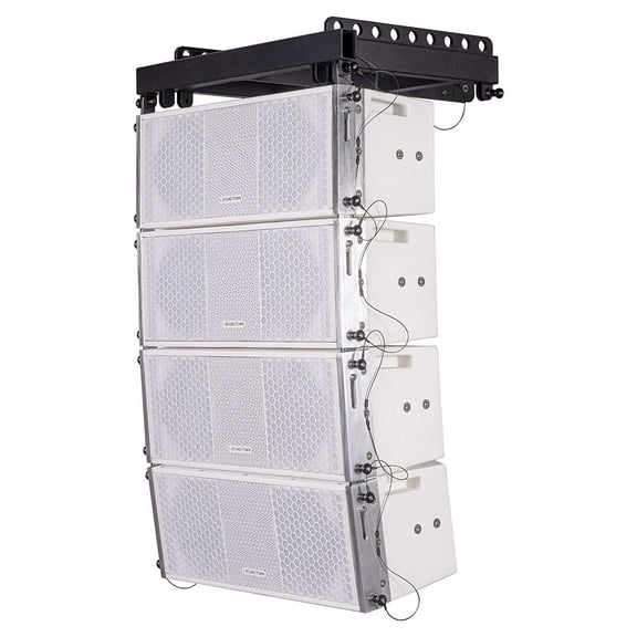 Sound Town ZETHUS Series Line Array Speaker System with Four White Compact 2 X 8-inch Line Array Speakers, White