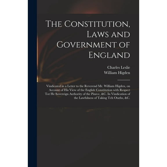 The Constitution, Laws and Government of England (Paperback)