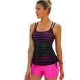 thumbnail image 6 of Rosy Color Block Lace Drawstring Tie Tankini Swimsuit Bikini, 6 of 18