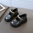 thumbnail image 2 of XQYLOS Little Girls Patent Leather Mary Jane Flats, Princess Ballet Dress Shoes with Floral Details, School/Party Footwear with Comfortable Cushioned Insole, Black & White Versatile Styles, 2 of 6
