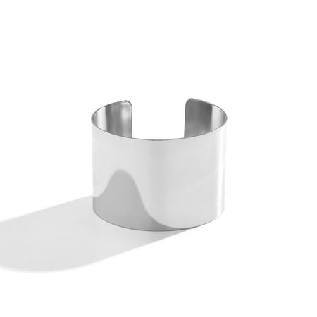 Zhuge Sleek Wide Open-Cuff Bangle, Single Piece Minimalist Statement Bracelet for Daily & Special Occasions,W05